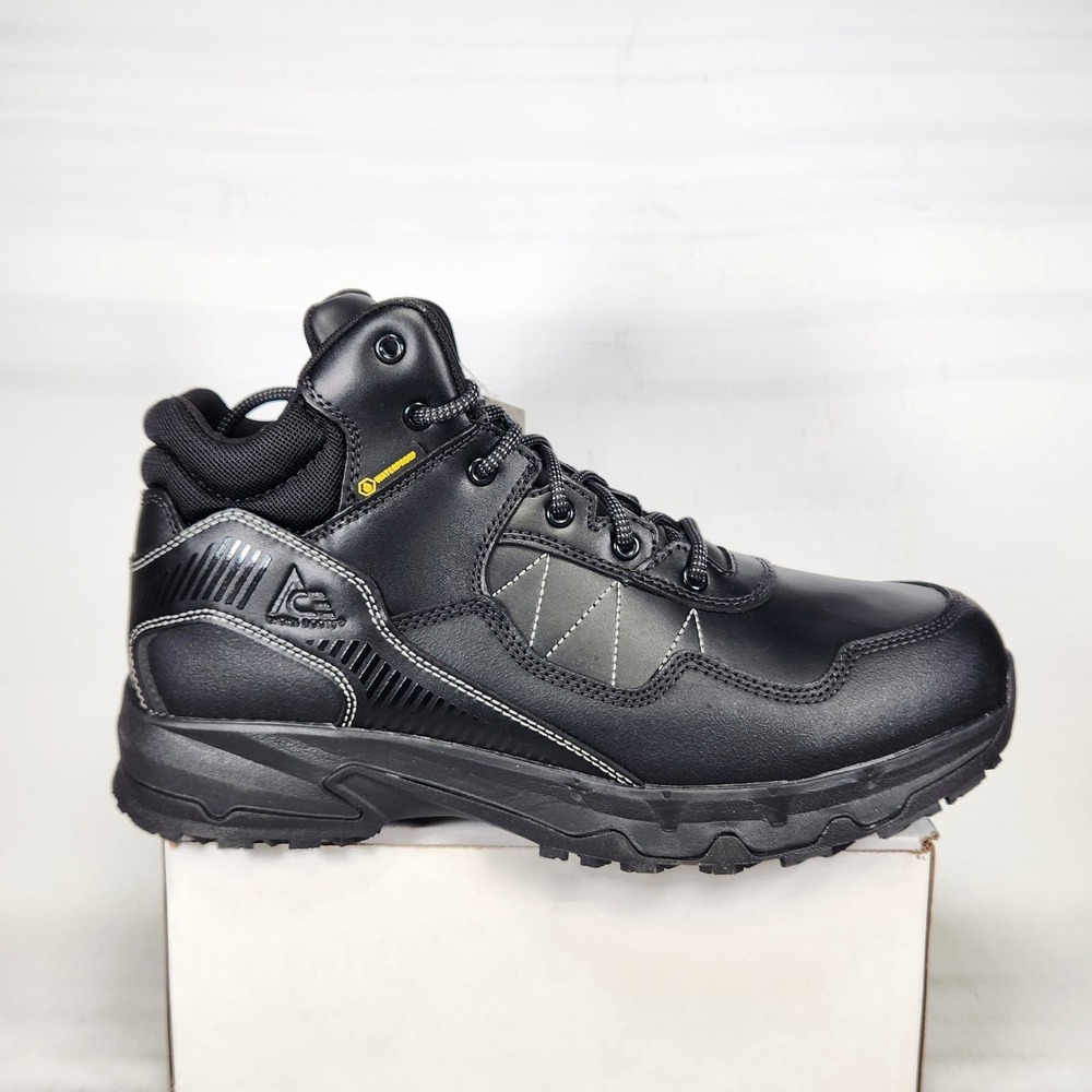 ACE Piston Mid WP Work Boots Mens Size 12 Black Waterproof Slip Resistant EH